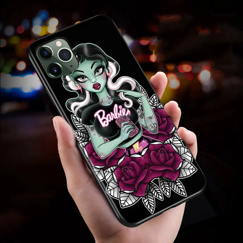 Apple iPhone Barbie & Elsa Goth Silicone Case