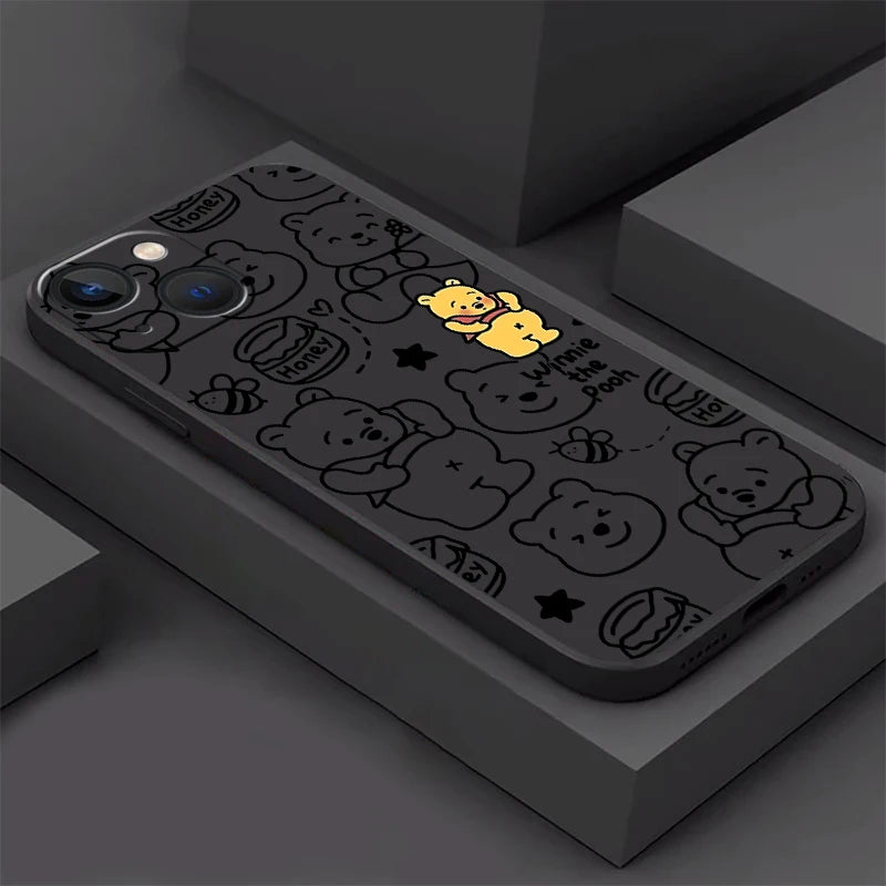 Apple iPhone Red Hoodie Pooh Silicone Case