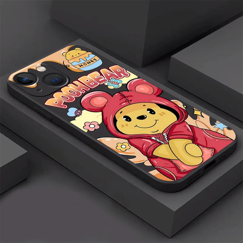 Apple iPhone Red Hoodie Pooh Silicone Case