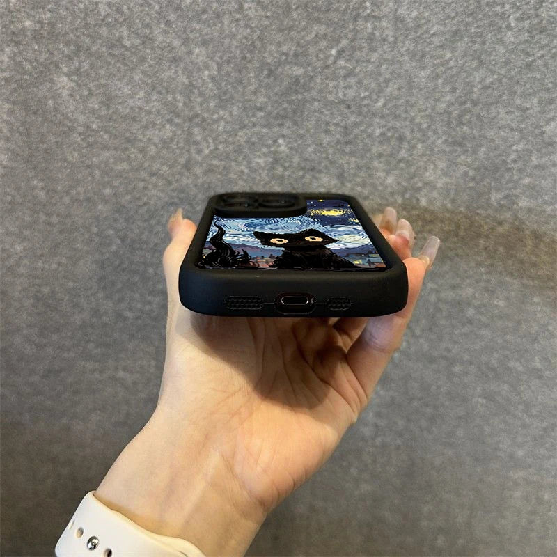 Apple iPhone Black Cat Up 2 Silicone Case