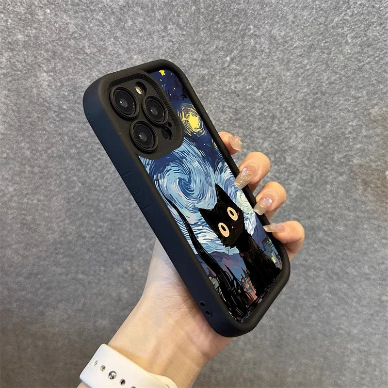 Apple iPhone Black Cat Up 2 Silicone Case