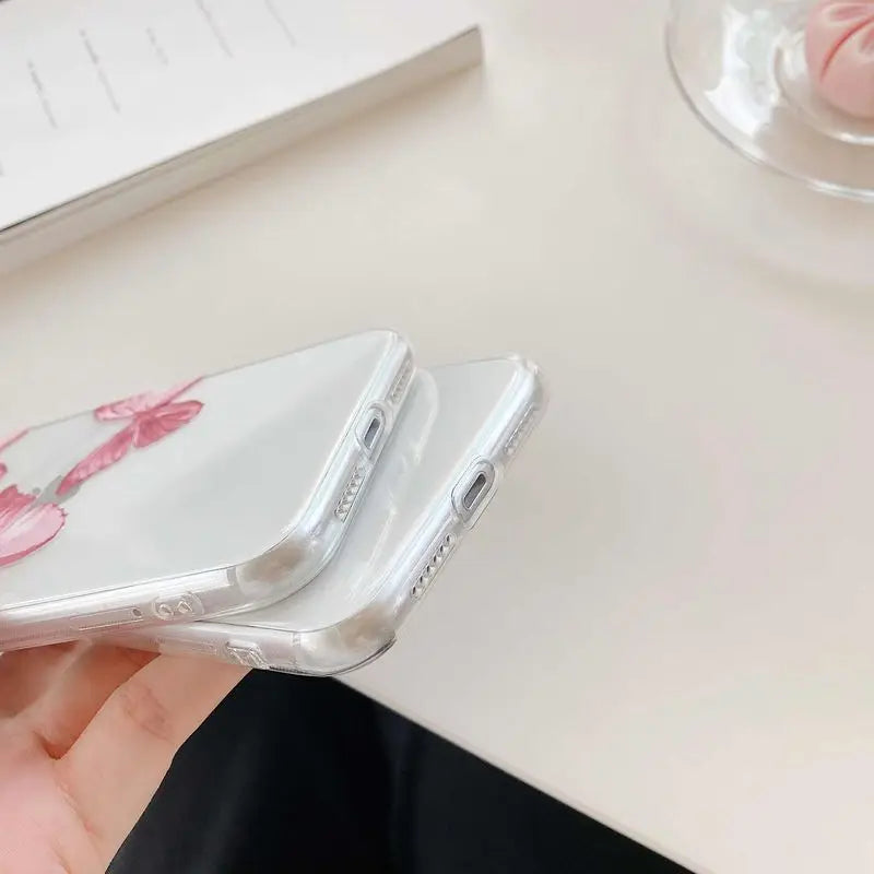 Apple iPhone Pink Butterflies Silicone Case