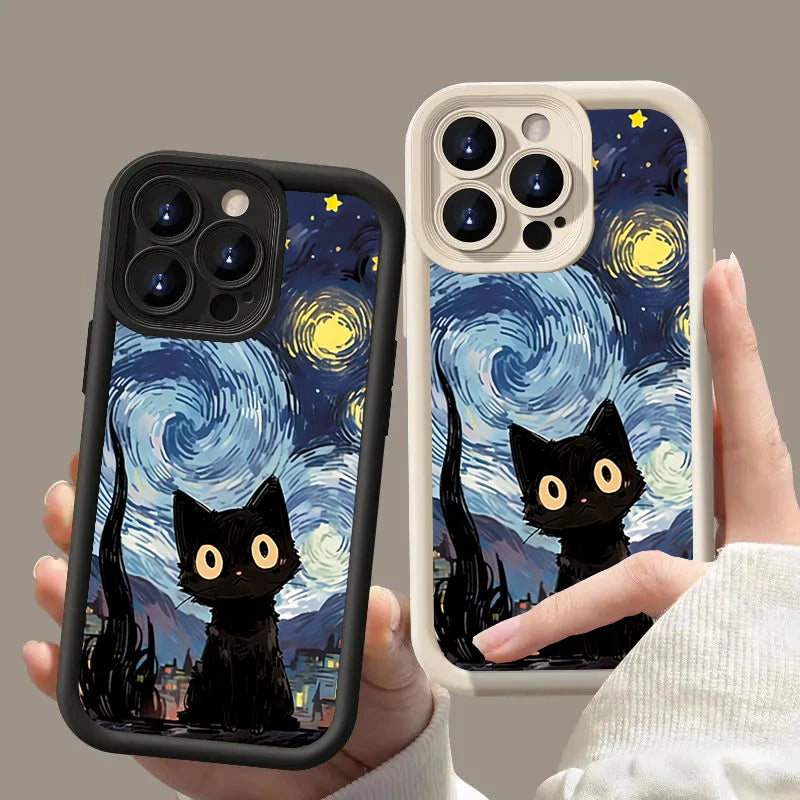Apple iPhone Black Cat Up 2 Silicone Case