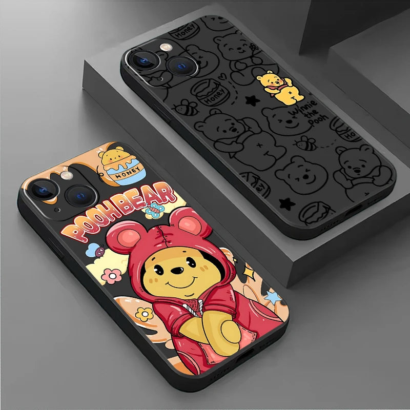 Apple iPhone Red Hoodie Pooh Silicone Case