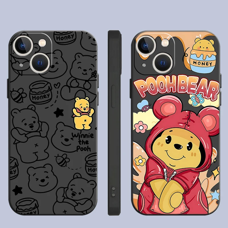 Apple iPhone Red Hoodie Pooh Silicone Case