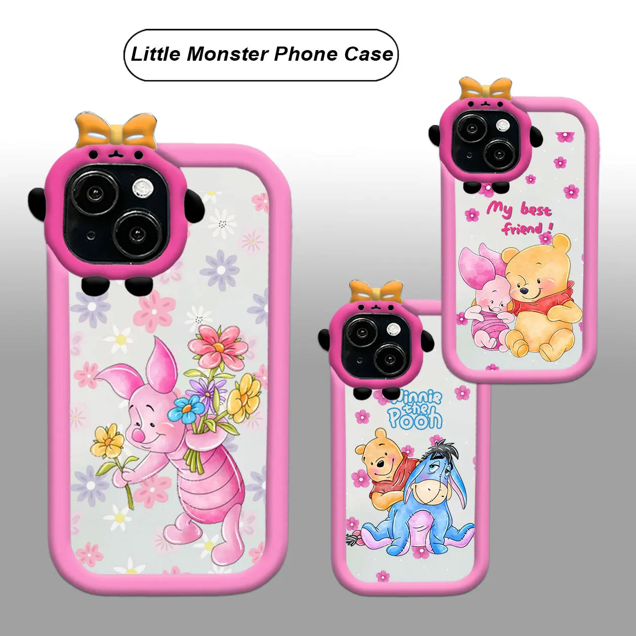 Apple Phone Winnie Eeyore & Piglet Silicone Case