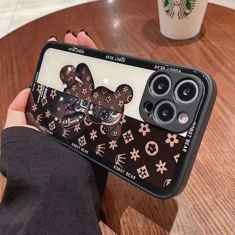 Apple iPhone Designer Bear B/W Luxury Silicone Case