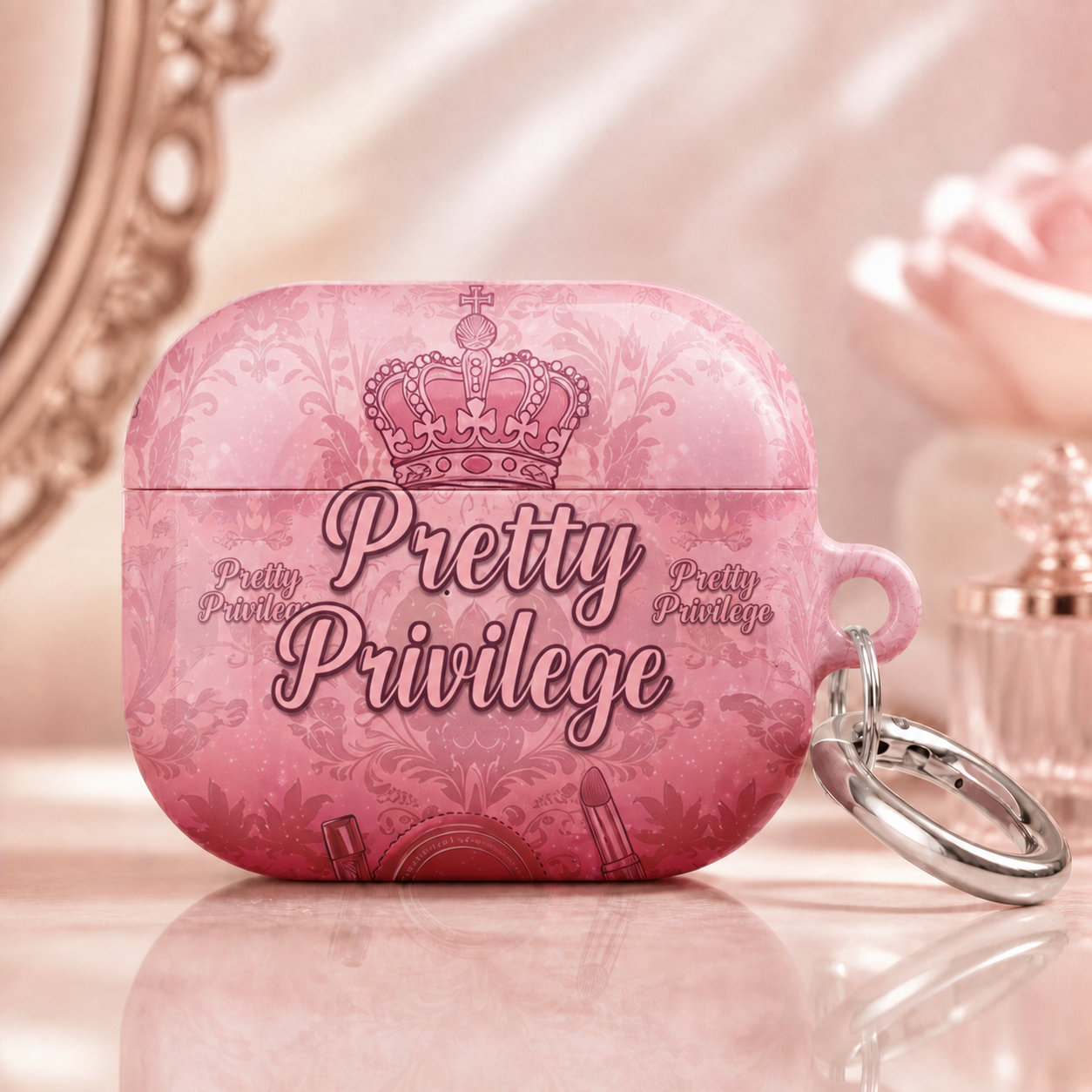 Pretty Privilege Damask AirPods case lifestyle