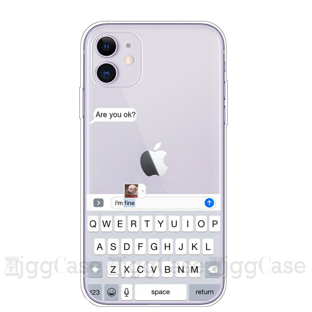 Apple iPhone Meme "I'm fine" Soft Silicone Case