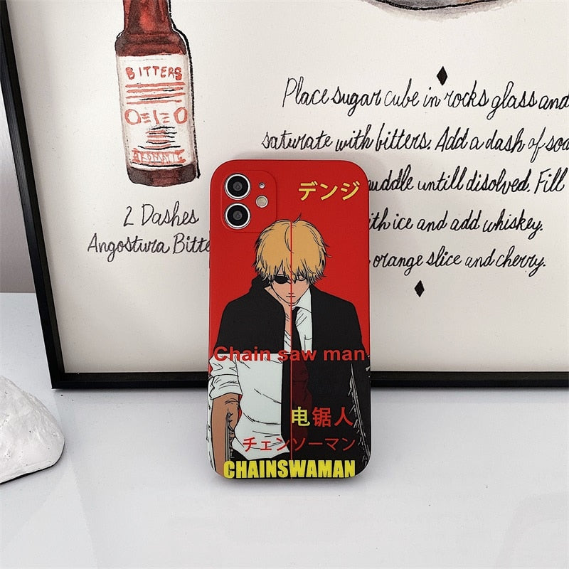 Apple iPhone Chainsaw Man Denji Hard Silicone Case
