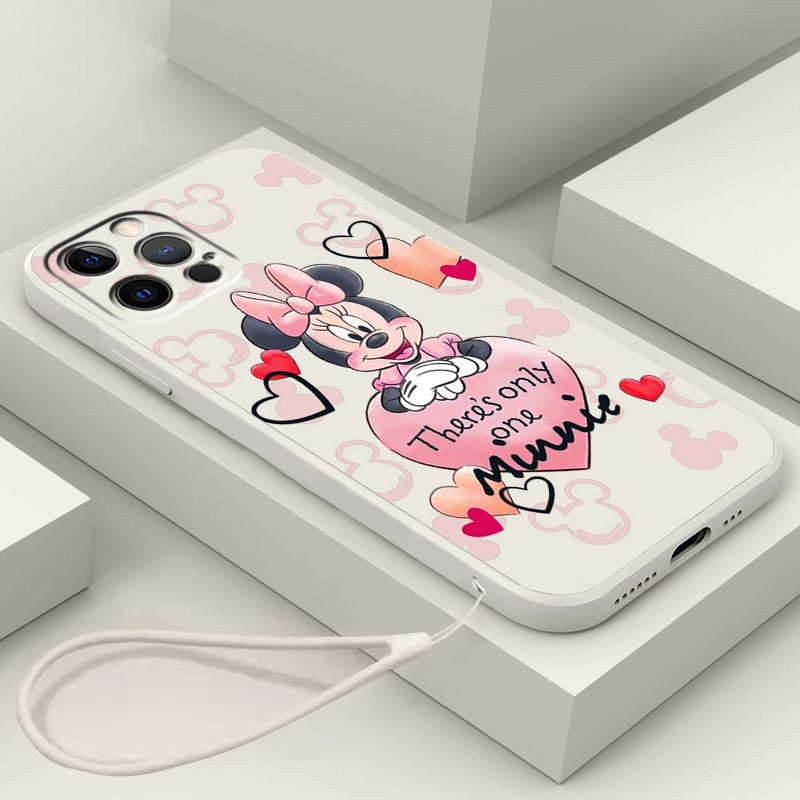 Apple iPhone Minnie Mouse One Pink Liquid Rope Silicone Case