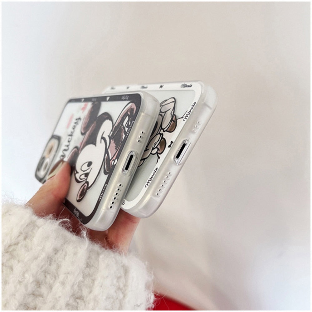 Apple iPhone Mickey and Minnie Painting Soft Silicone Case