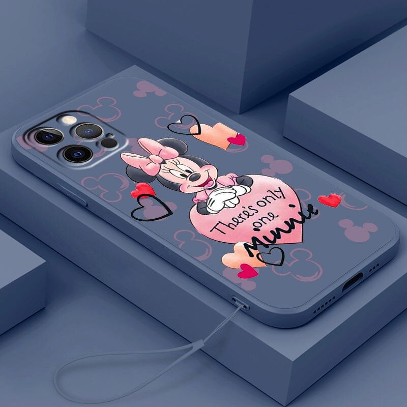 Apple iPhone Minnie Mouse One Lilac Liquid Rope Silicone Case