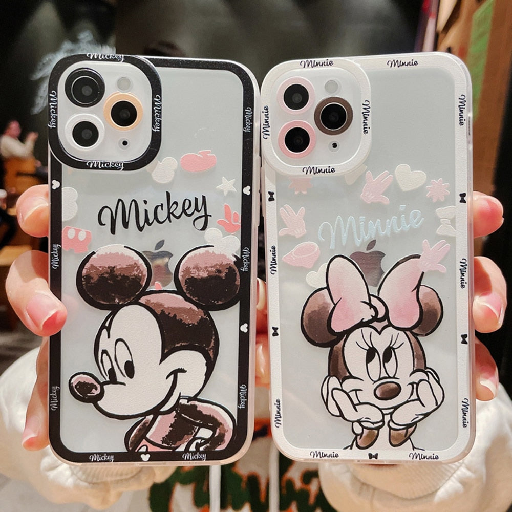 Apple iPhone Mickey and Minnie Painting Soft Silicone Case