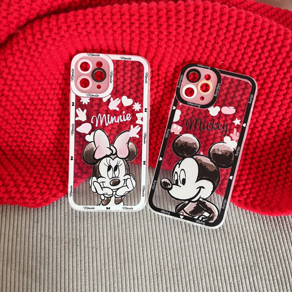 Apple iPhone Mickey and Minnie Painting Soft Silicone Case