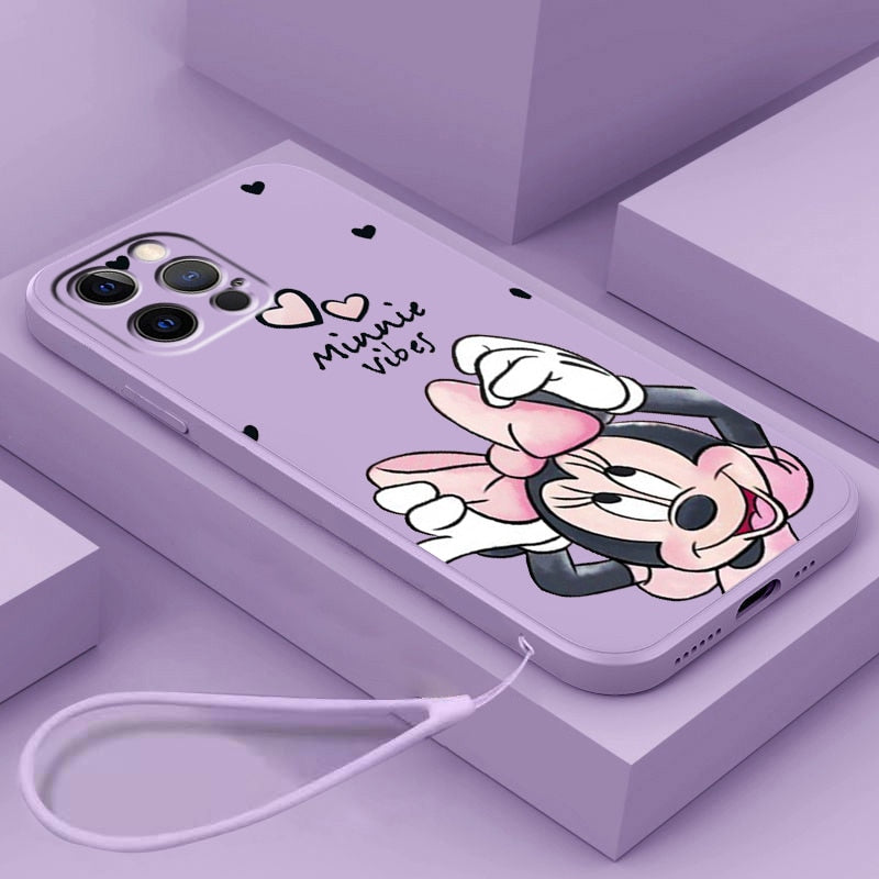 Apple iPhone Minnie Vibes Purple Liquid Rope Silicone Case
