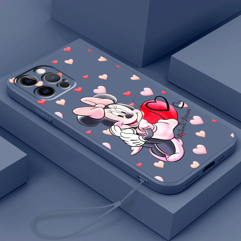 Apple iPhone Minnie Mouse Blue Liquid Rope 2 Soft Silicone Case