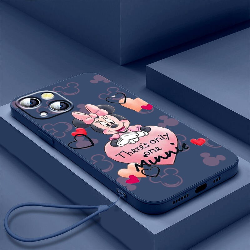 Apple iPhone Minnie Mouse One Liquid Rope Soft Silicone Case
