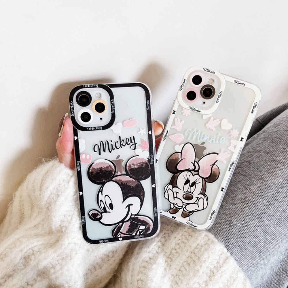 Apple iPhone Mickey and Minnie Painting Soft Silicone Case
