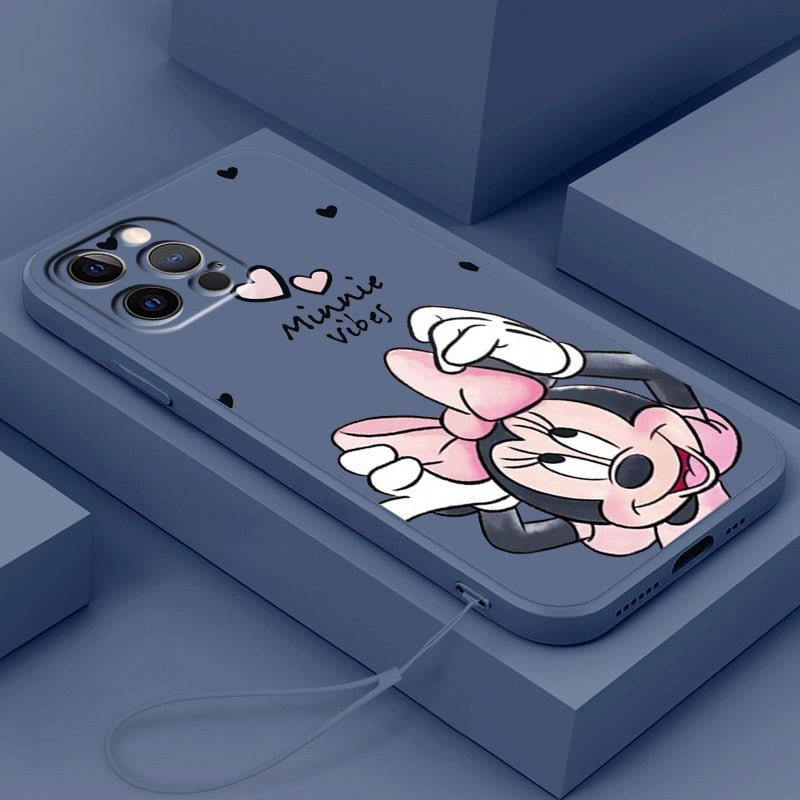 Apple iPhone Minnie Vibes Blue Liquid Rope Silicone Case