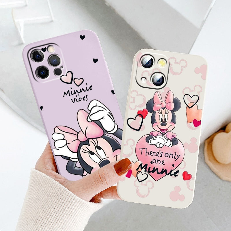 Apple iPhone Minnie Mouse One Pink Liquid Rope Silicone Case