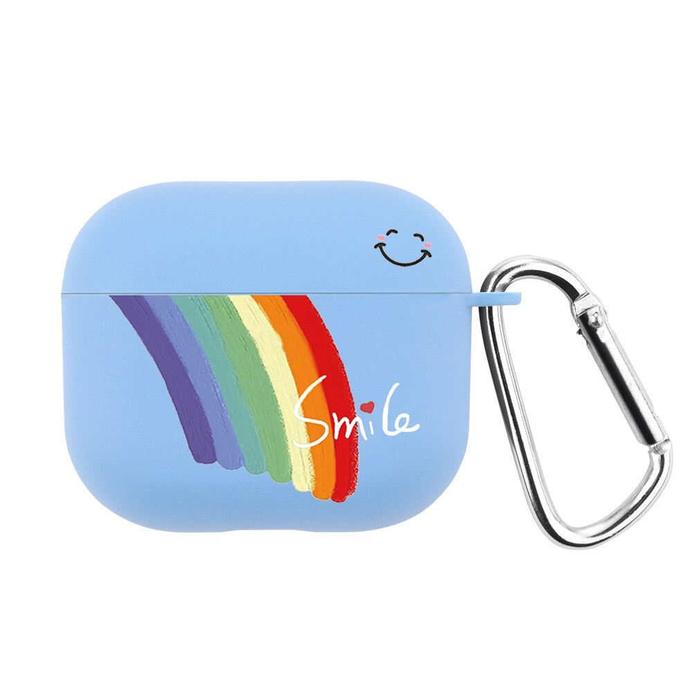 Apple Airpods Pro Rainbow Smile Blue Silicone Case