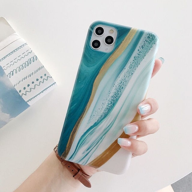 Apple iPhone Marble Beach Silicone Case