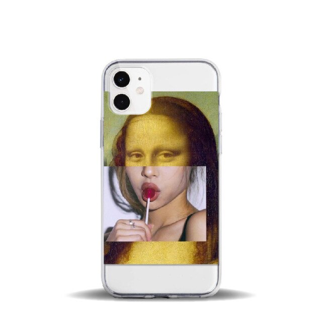 Apple iPhone Memes Mona Lisa Silicone Case