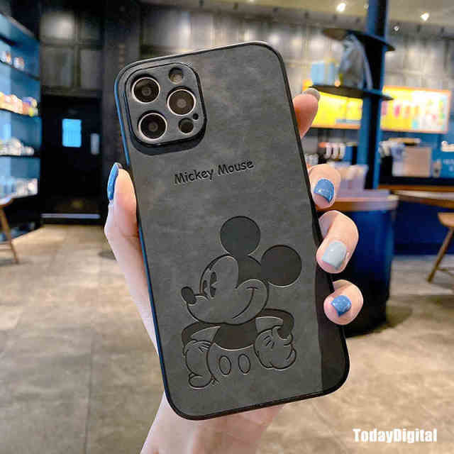 Apple iPhone Mickey Embossed Premium Leather Case