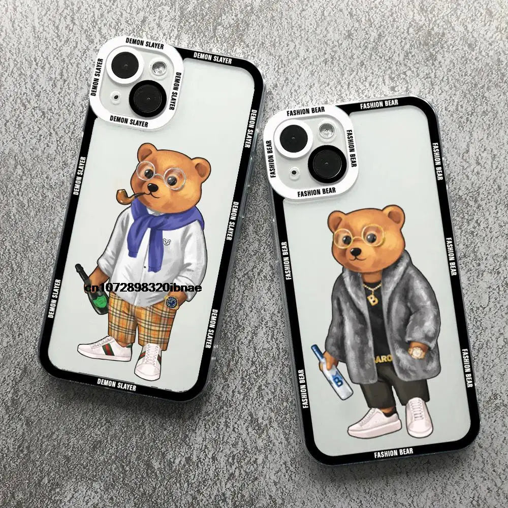 Apple iPhone Ralphy Bear Smoking Jacket Silicone Case