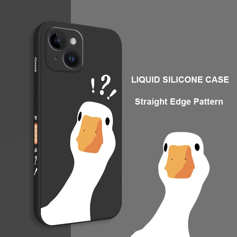 Apple iPhone Doubtful Duck B/W Silicone Case