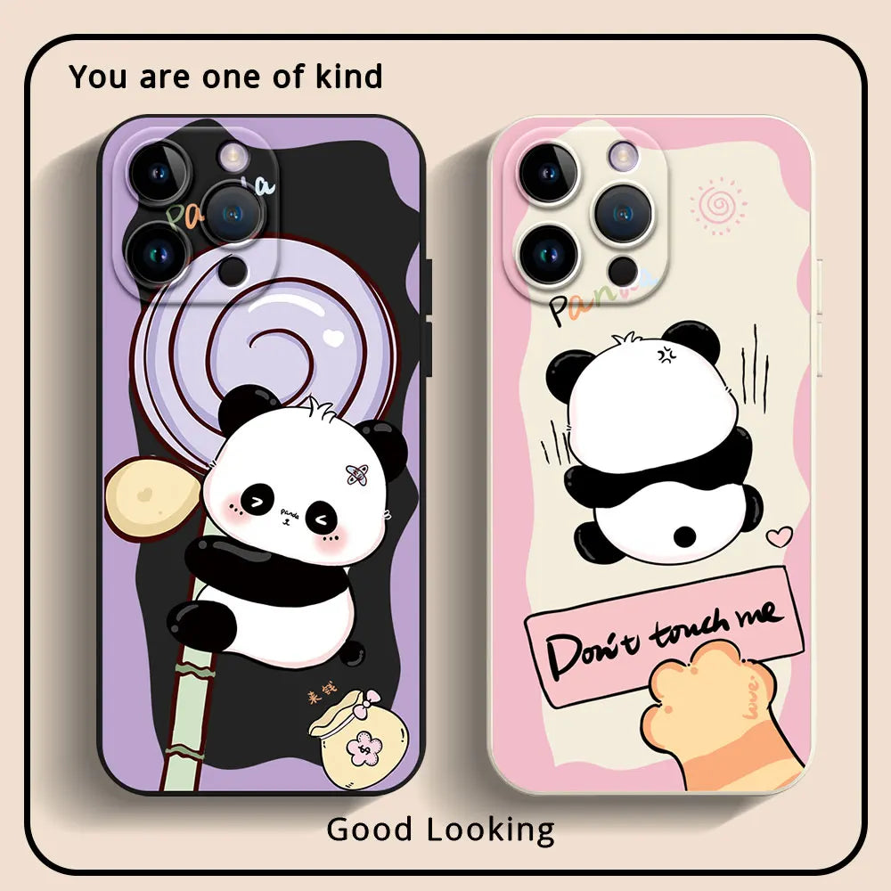 Apple iPhone Cute Panda Silicone Case
