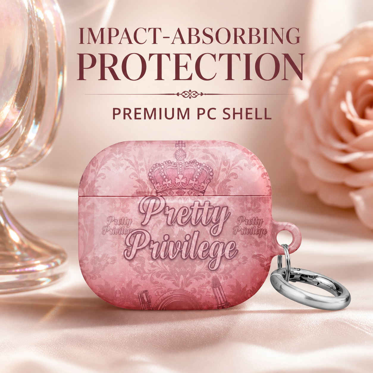 Pretty Privilege Damask AirPods case protection
