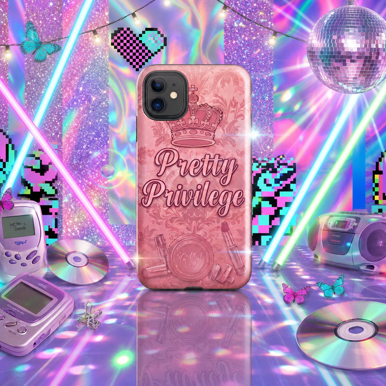Pretty Privilege Damask Tough Case for iPhone®