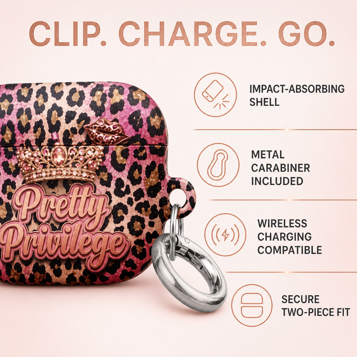 Pretty Privilege Leopard AirPods case benefits