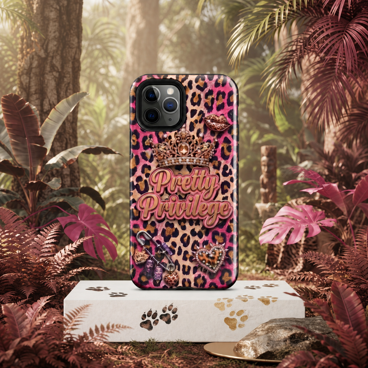 Pretty Privilege Leopard Tough Case for iPhone®