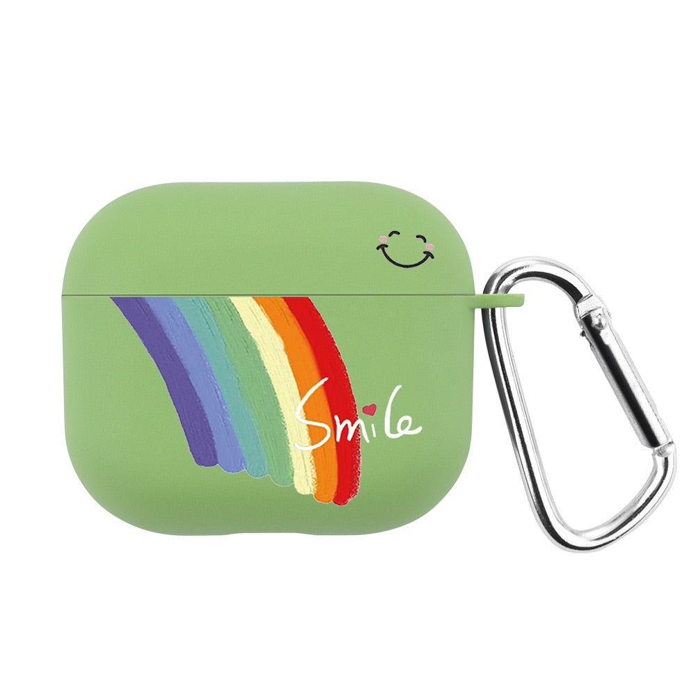Apple Airpods Pro Rainbow Smile Green Silicone Case