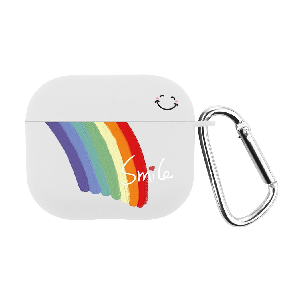 Apple Airpods Pro Rainbow Smile White Silicone Case