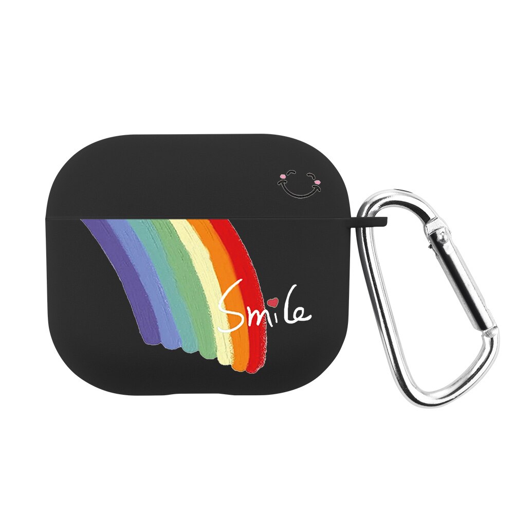 Apple Airpods Pro Rainbow Smile Black Silicone Case