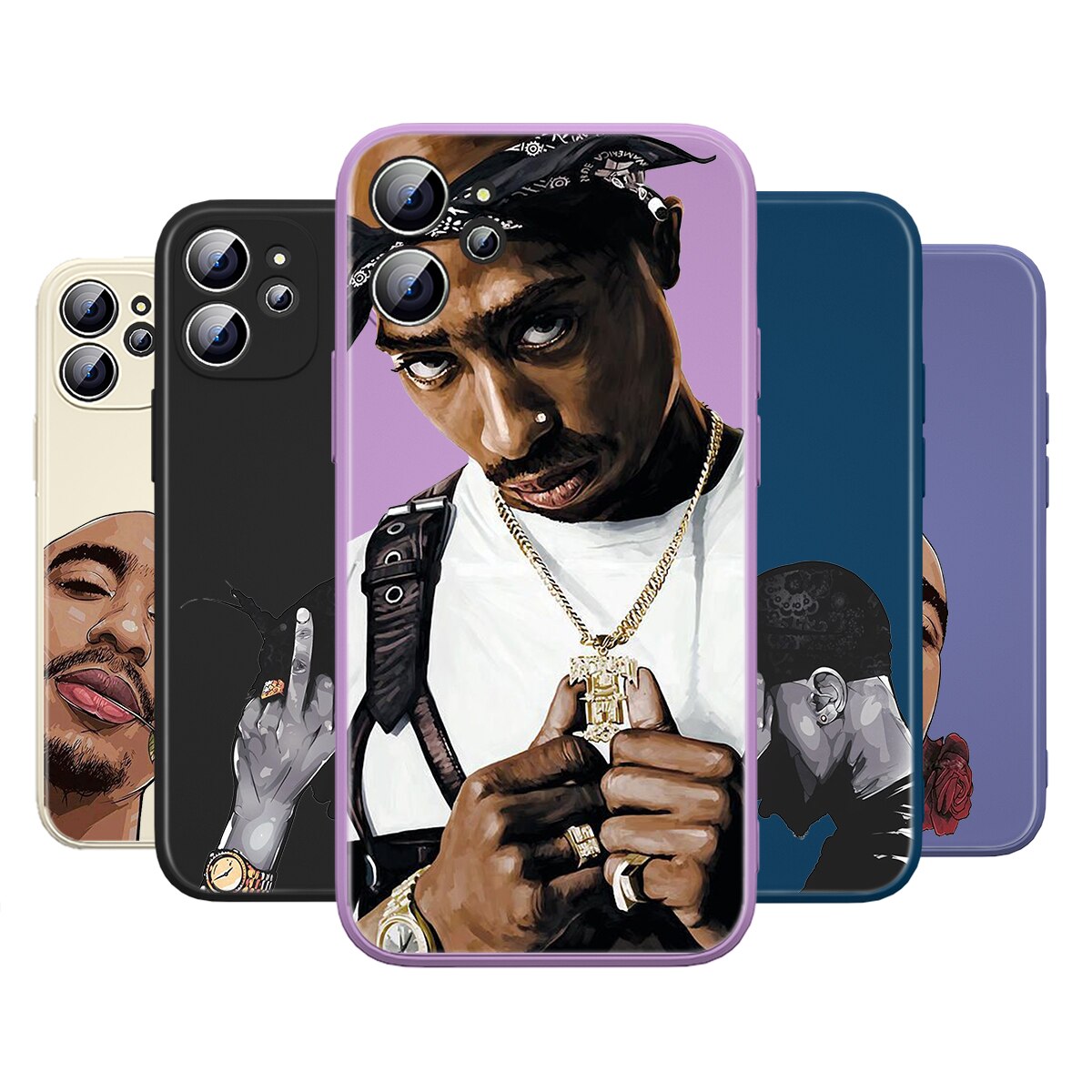 Apple iPhone 2pac Rose Silicone Case