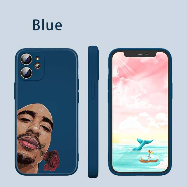 Apple iPhone 2pac Rose Silicone Case