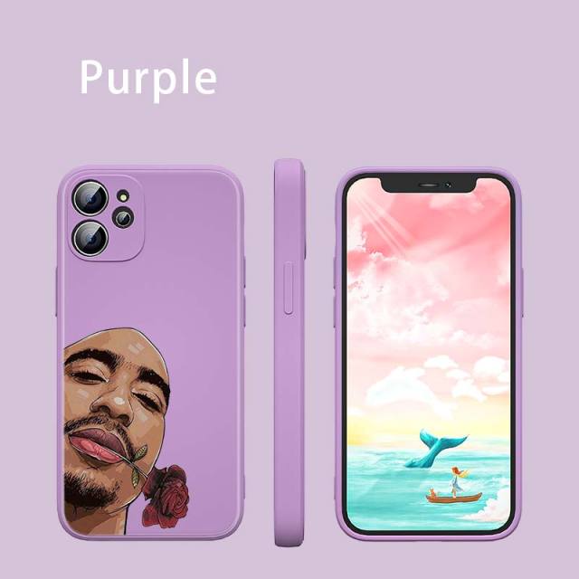 Apple iPhone 2pac Rose Silicone Case